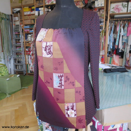 Balconett Panel Shirt weinrot