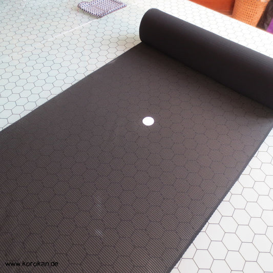 schwarze Rho Seide Sommer Trauer Kimono Tanmono