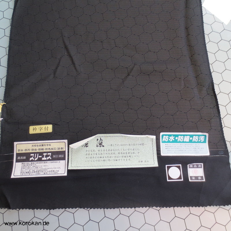 schwarze Rho Seide Sommer Trauer Kimono Tanmono