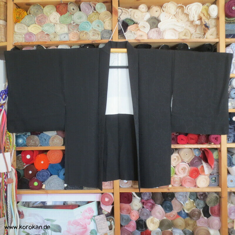 Blätter Arabesken schwarze Haori Kimono Jacke