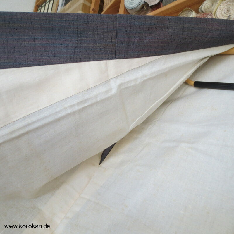 Tsumugi Seiden Kasuri Feinstreifen Bokashi Farbverlauf Kimono