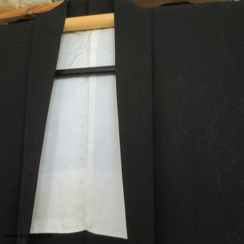 Blätter Arabesken schwarze Haori Kimono Jacke