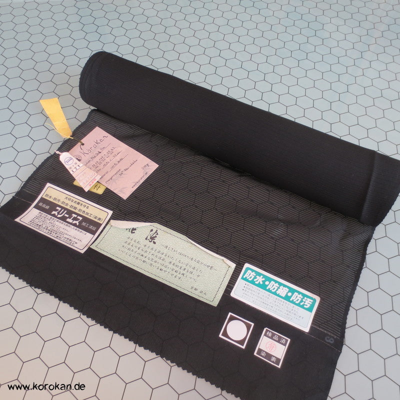 schwarze Rho Seide Sommer Trauer Kimono Tanmono