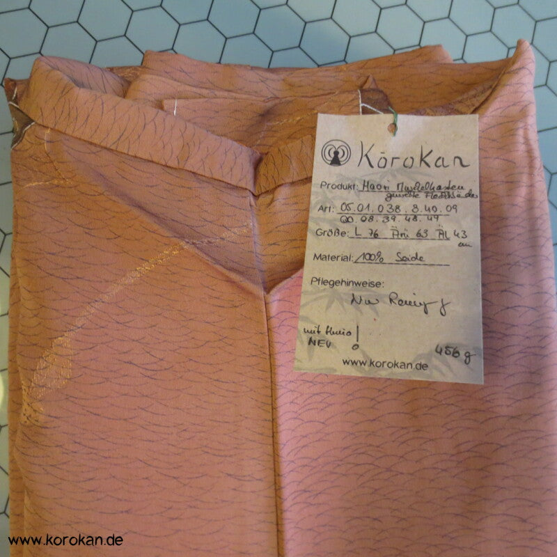 Kaioke Muschelkästchen Haori Kimono Jacke braunrosa Seidendamast