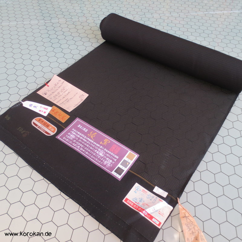 schwarze Rho Seide Sommer Trauer Kimono Tanmono