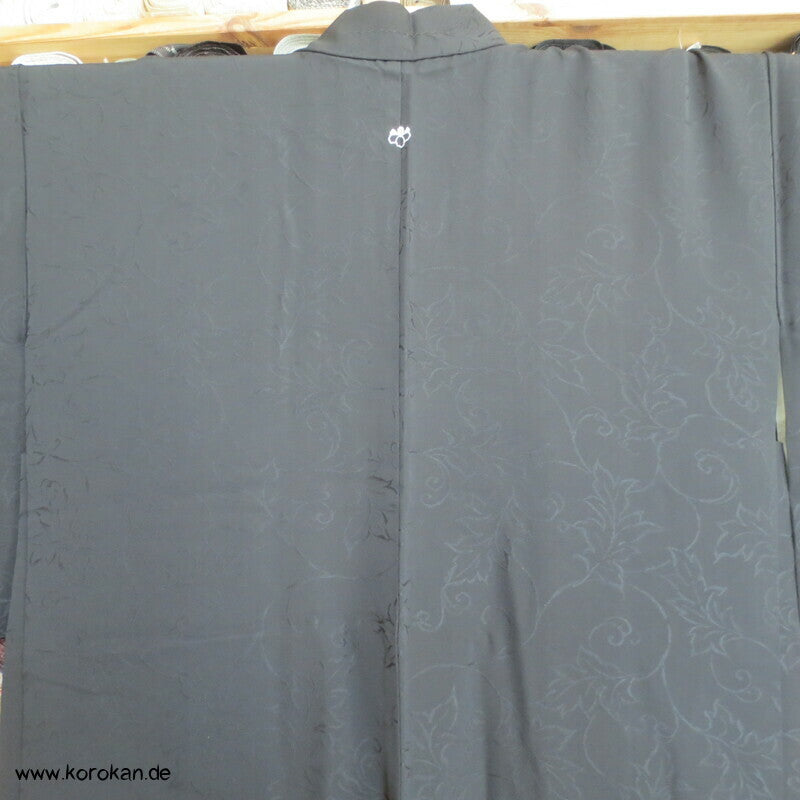 Blätter Arabesken schwarze Haori Kimono Jacke