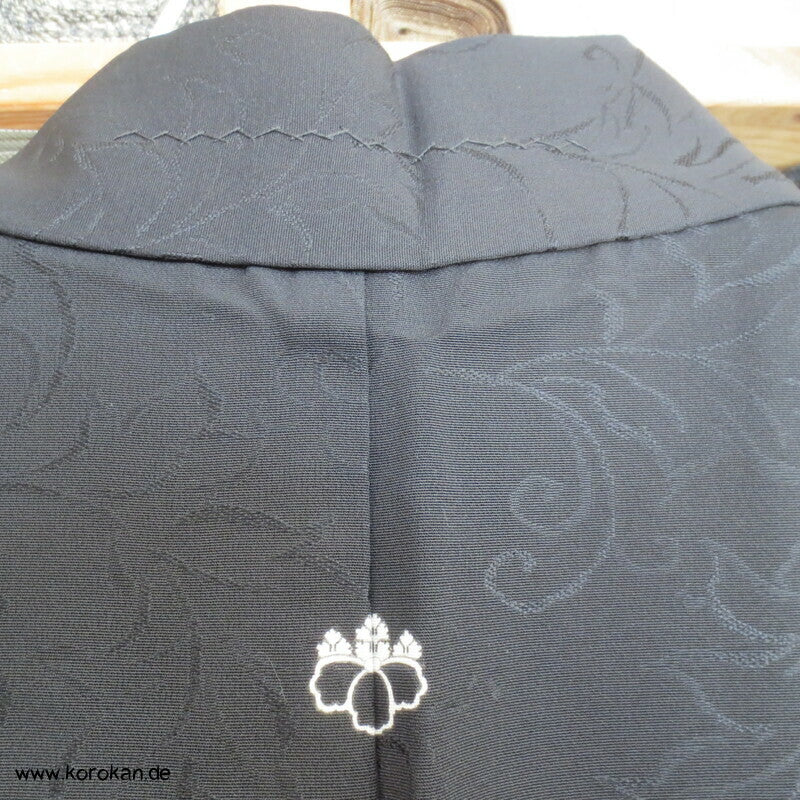 Blätter Arabesken schwarze Haori Kimono Jacke