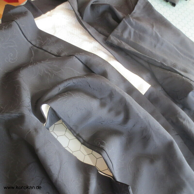 Blätter Arabesken schwarze Haori Kimono Jacke
