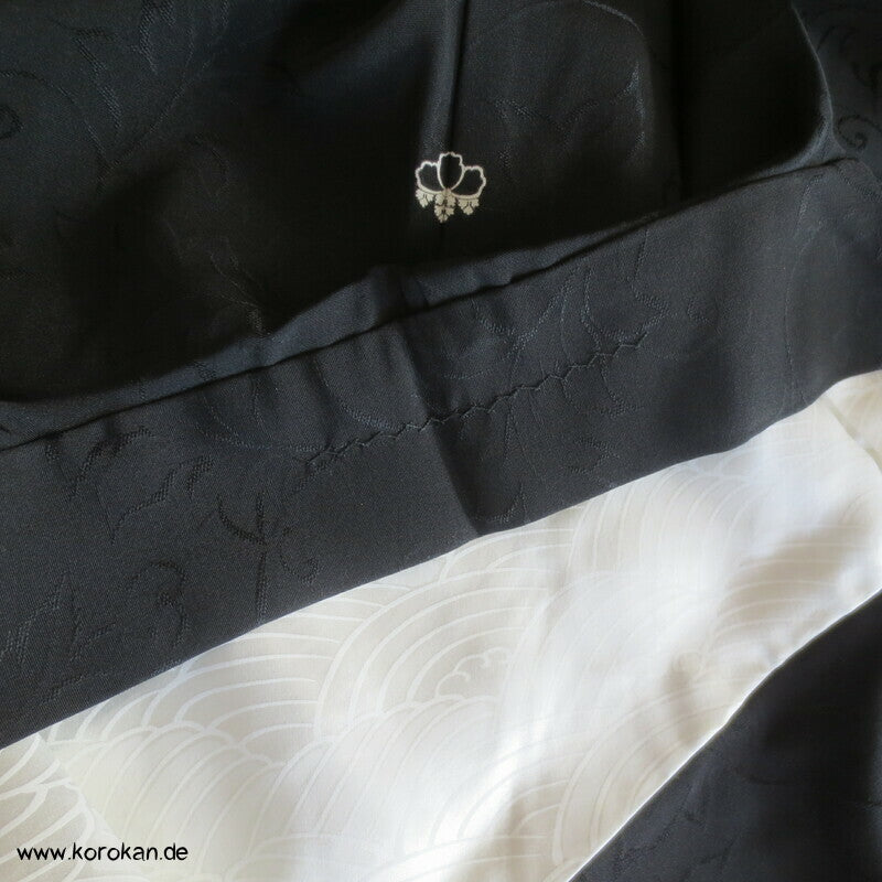 Blätter Arabesken schwarze Haori Kimono Jacke