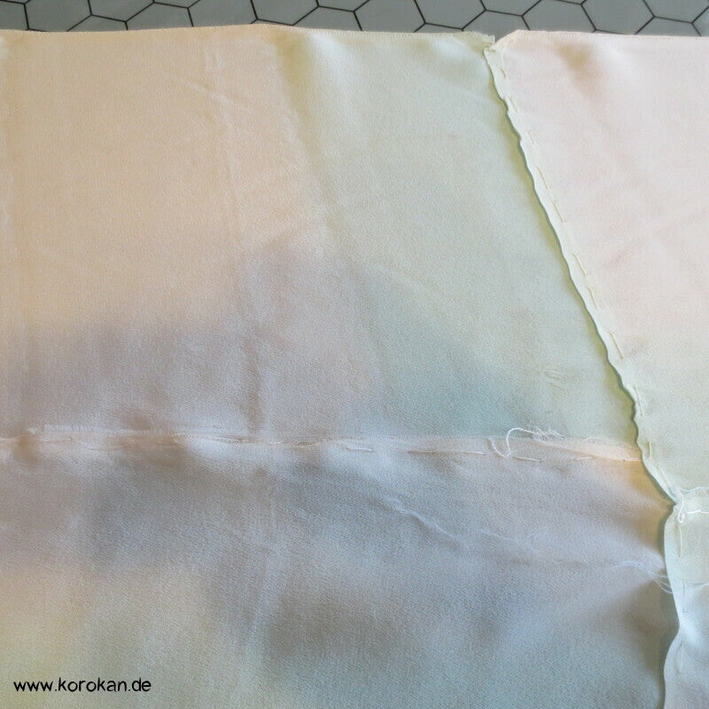 Bokashi jade - weiß, Seidencrepe Araihari Hakkake