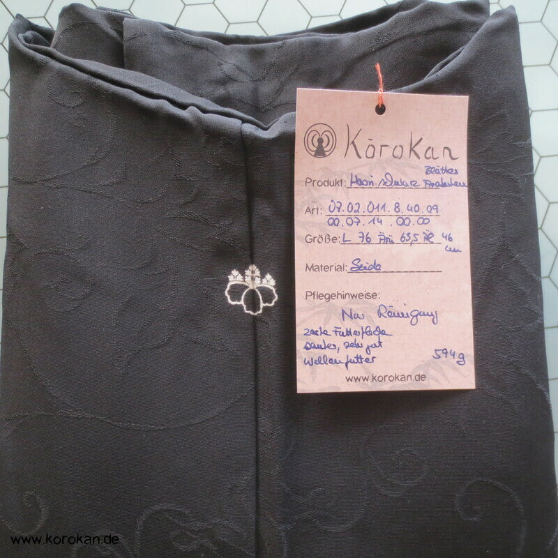 Blätter Arabesken schwarze Haori Kimono Jacke