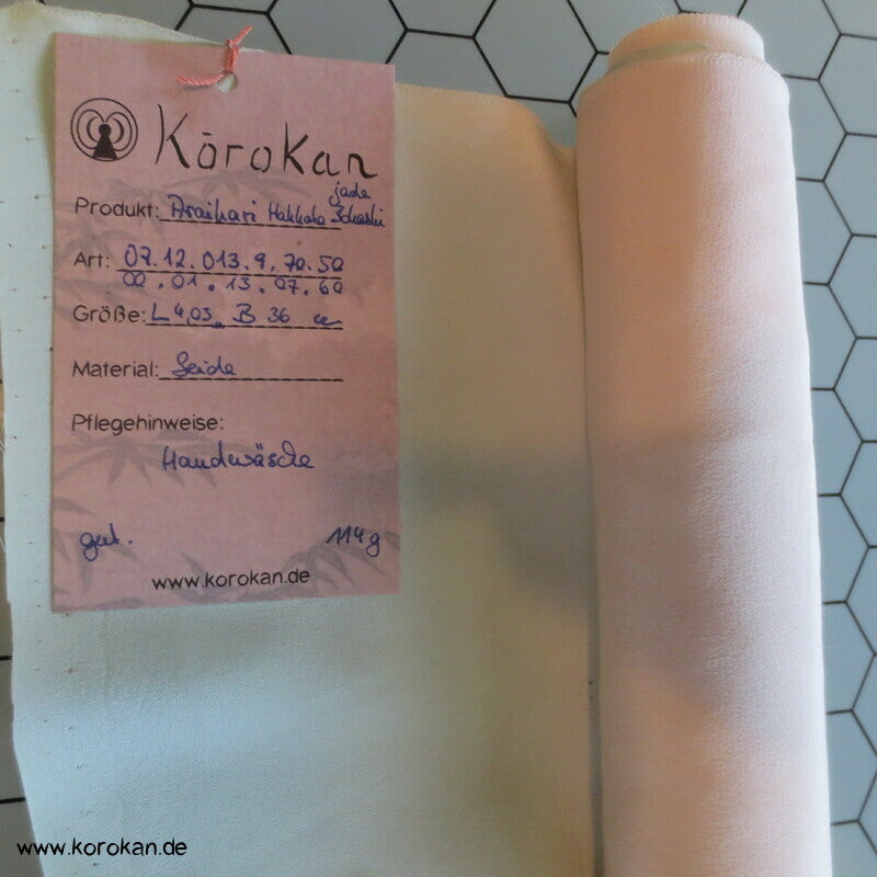 Bokashi jade - weiß, Seidencrepe Araihari Hakkake