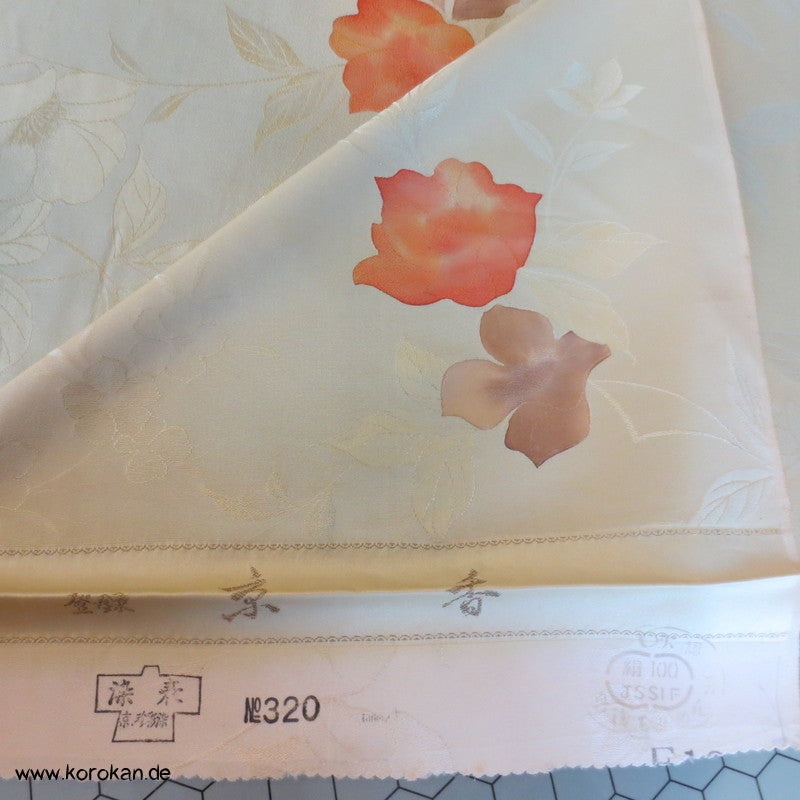 Blüten Kimono Seide - gewebte und gemalte