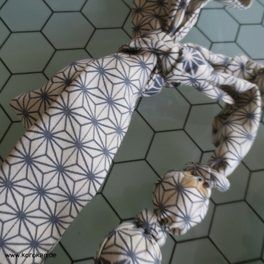 Kugelketten mit japanischen Asanoha Seidenstoffen bezogen