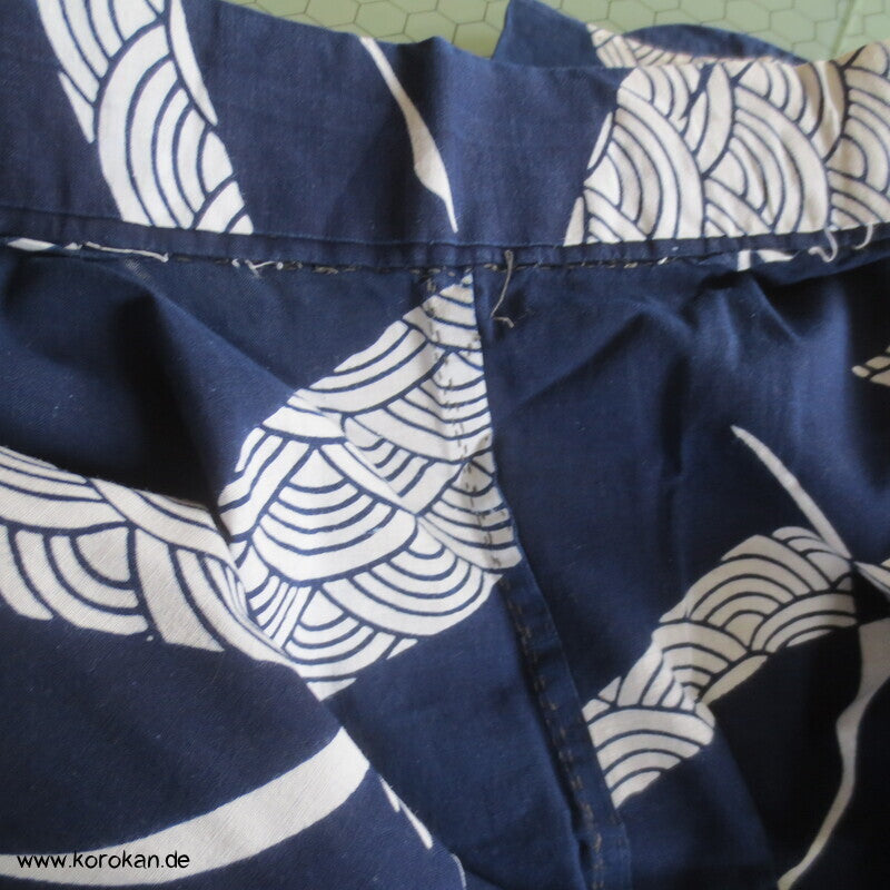Yukata Baumwoll Kimono Kraniche und Wellen