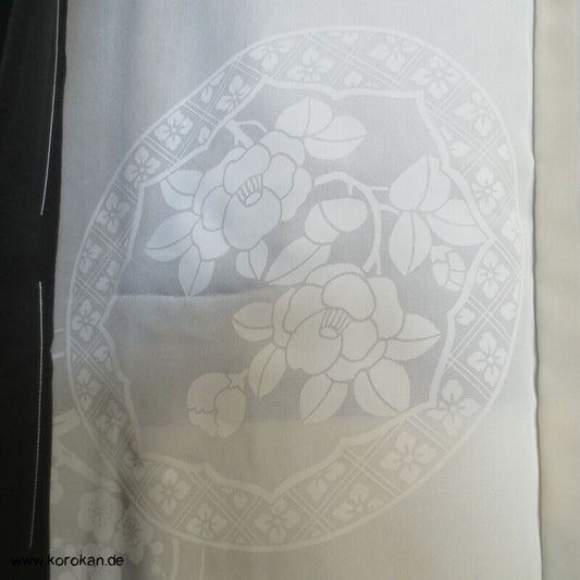 schwarze Kiku Damast Chrysanthemen Haori