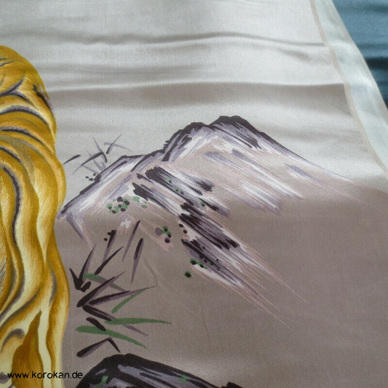 bemalter Seidensatin Haori Schulter Futter - Tiger