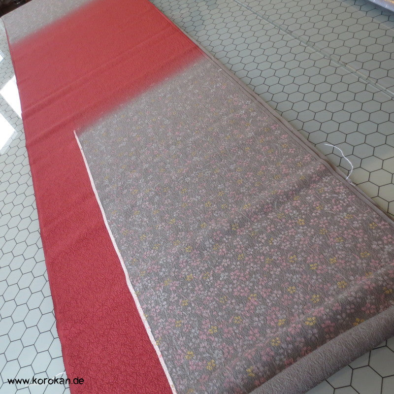 Araihari Homongi Kimono Millefleur Seidendamast mit Farbverlauf