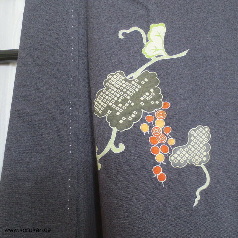 Weinblätter und Trauben, Bambus Homongi Kimono