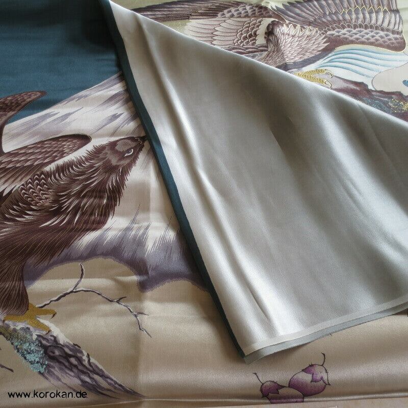 bemalter Seidensatin Haori Schulter Futter - Habicht
