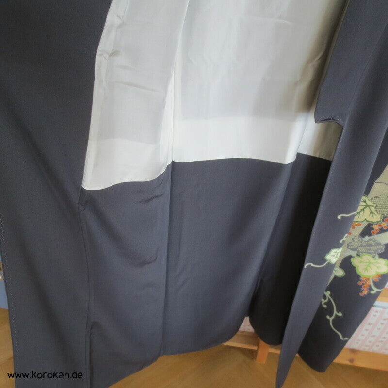 Weinblätter und Trauben, Bambus Homongi Kimono