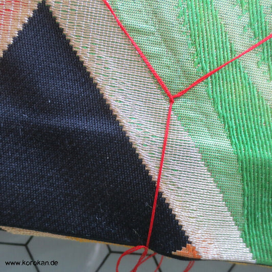 Bambusgitter originalgehefteter Nagoya Obi Kimonogürtel