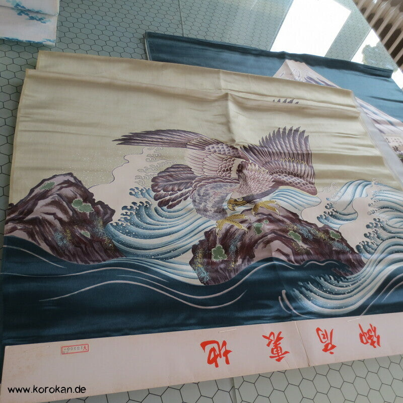bemalter Seidensatin Haori Schulter Futter - Seeadler