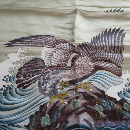 bemalter Seidensatin Haori Schulter Futter - Seeadler