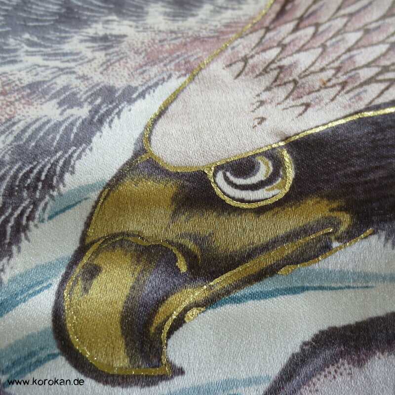 bemalter Seidensatin Haori Schulter Futter - Seeadler