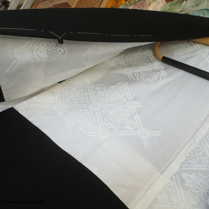 Chrysanthemen Rinzu Damast Seiden Haori Kimono Jacke