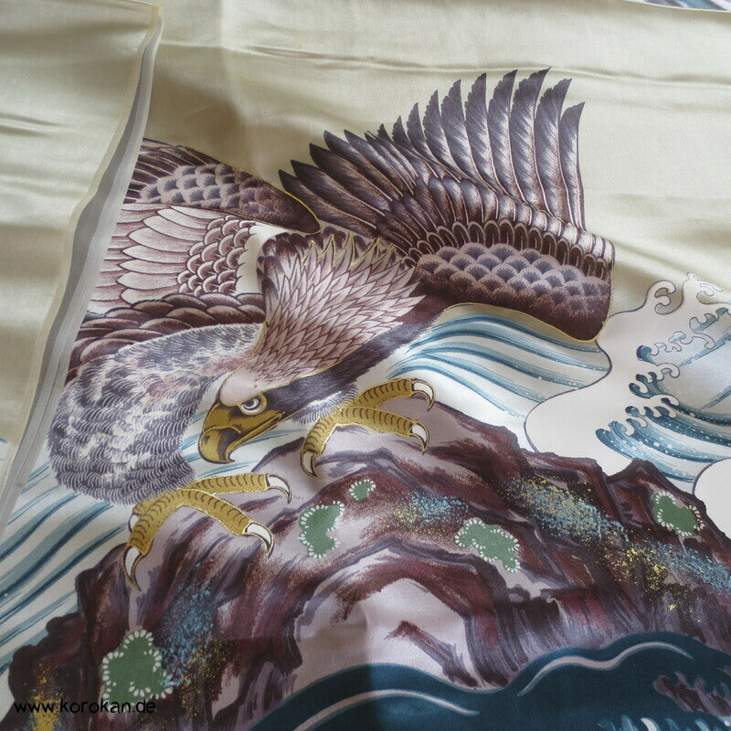 bemalter Seidensatin Haori Schulter Futter - Seeadler