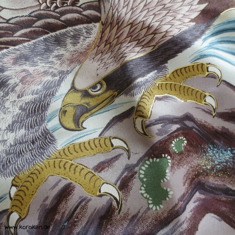 bemalter Seidensatin Haori Schulter Futter - Seeadler