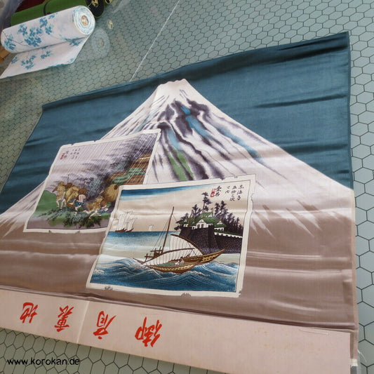 bemalter Seidensatin Haori Schulter Futter - Tokkaido Shikishi