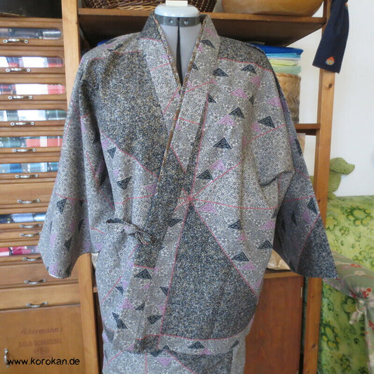 moderner zweiteiliger Kimono, Dochugi + Wickelrock