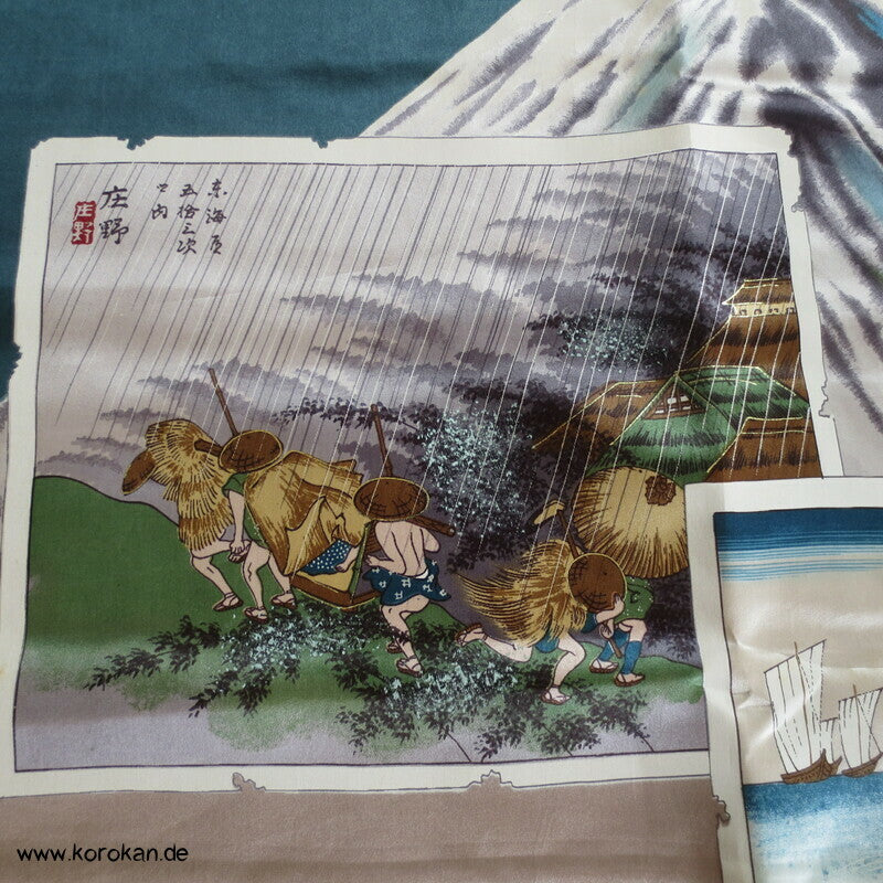 bemalter Seidensatin Haori Schulter Futter - Tokkaido Shikishi