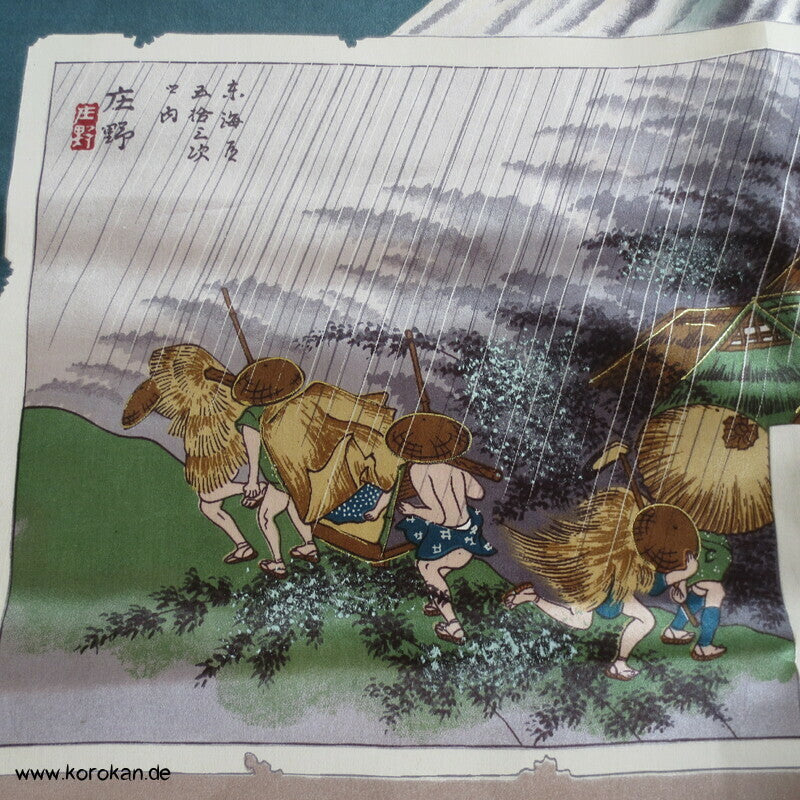 bemalter Seidensatin Haori Schulter Futter - Tokkaido Shikishi