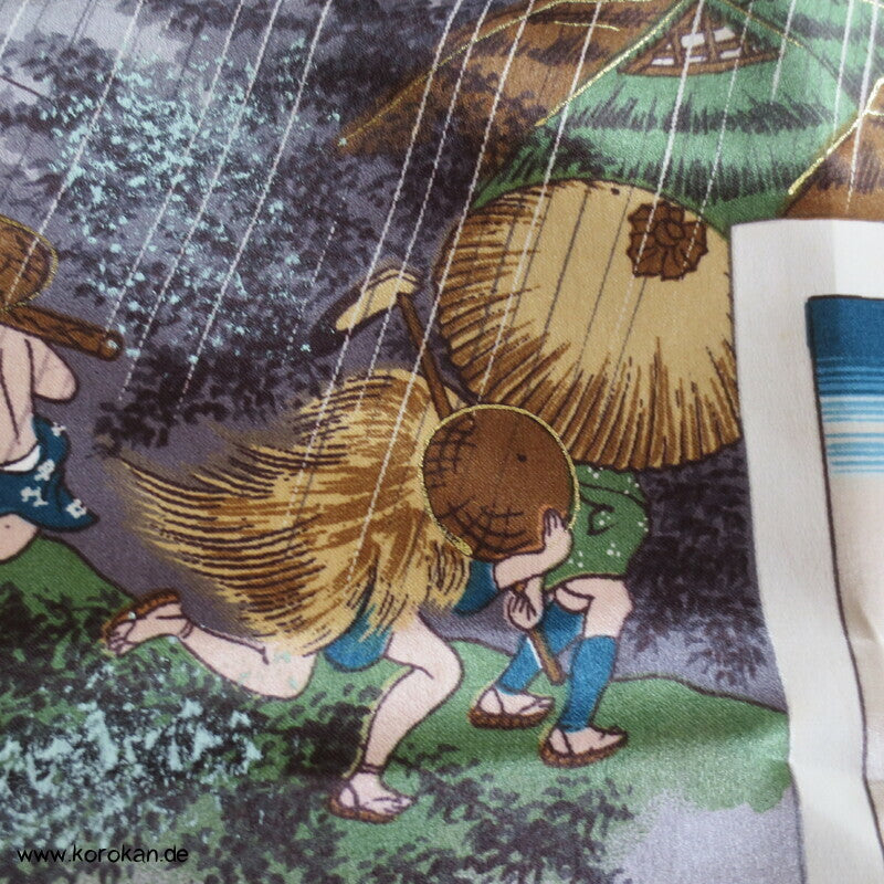 bemalter Seidensatin Haori Schulter Futter - Tokkaido Shikishi