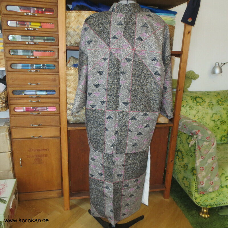 moderner zweiteiliger Kimono, Dochugi + Wickelrock