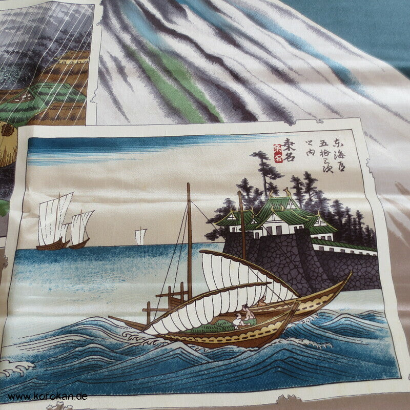 bemalter Seidensatin Haori Schulter Futter - Tokkaido Shikishi
