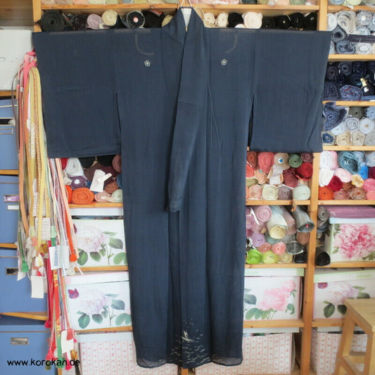 Segelboot Hitoe Tomesode Rho Seide ungefütterter antiker Kimono