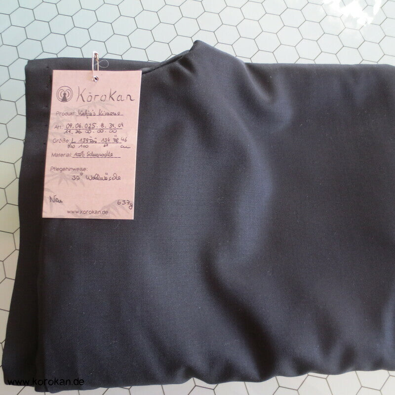 schwarzer Iromuji Kimono reine 120'er Cool Wool Schurwolle, Anfertigung