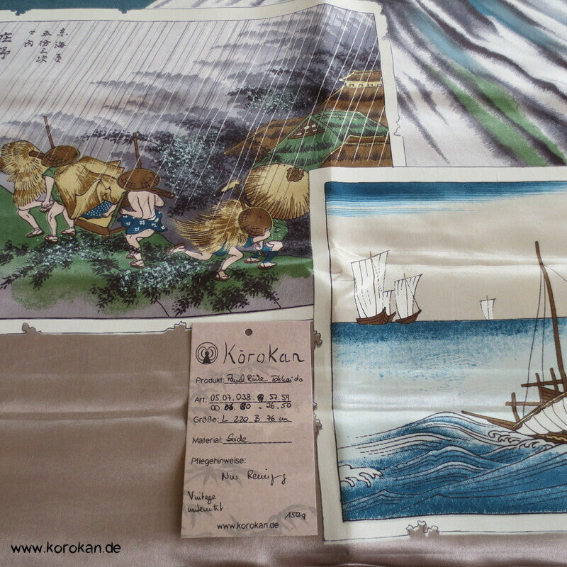 bemalter Seidensatin Haori Schulter Futter - Tokkaido Shikishi