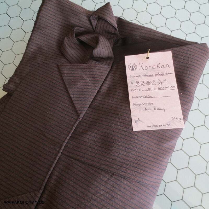 braun schwarz gestreifte Hakama - Umanori Hose