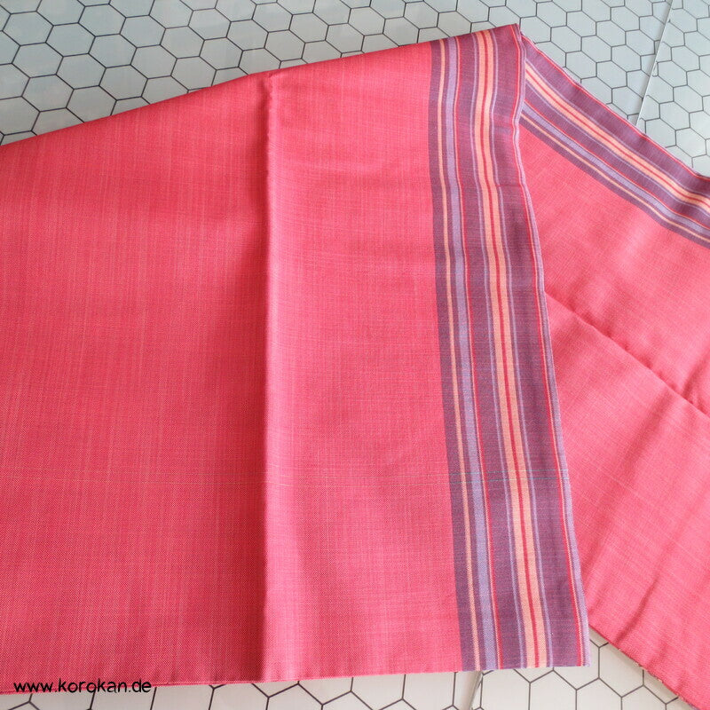 Nagoya Obi, eine Seite Gestreift mit gewebten Jacquard Arabesken
