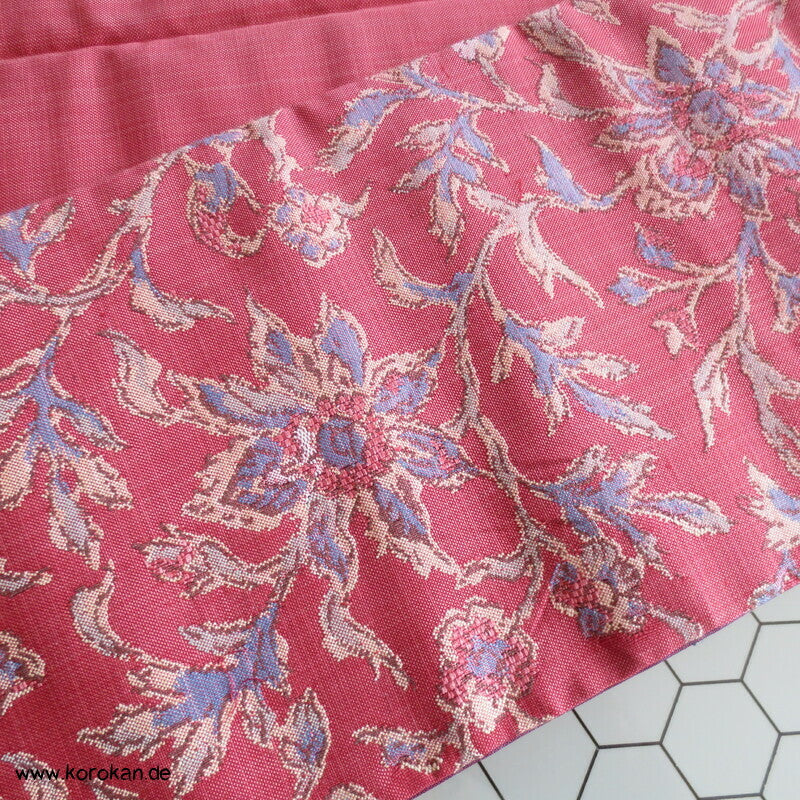 Nagoya Obi, eine Seite Gestreift mit gewebten Jacquard Arabesken