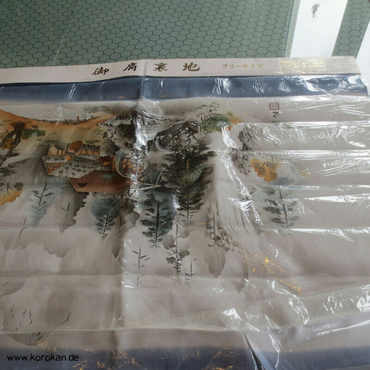 bemalte Seide Habutai Haori Schulter Futter - Landschaft