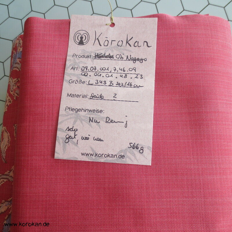 Nagoya Obi, eine Seite Gestreift mit gewebten Jacquard Arabesken