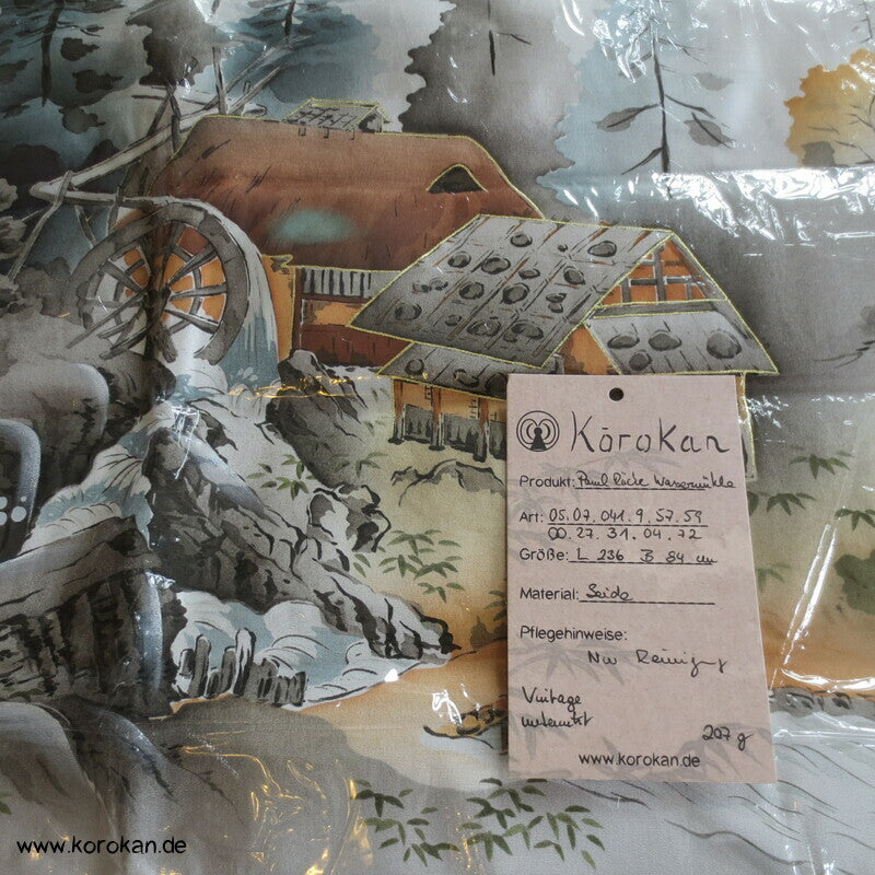 bemalte Seide Habutai Haori Schulter Futter - Landschaft