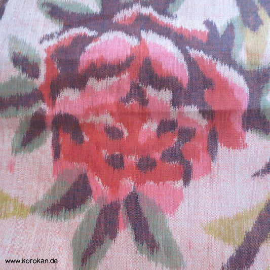 Pfingstrosen Kasuri Kimono Baumwollstoff