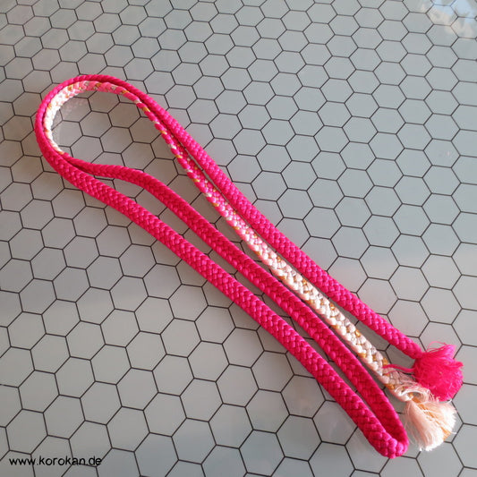 pink - verlaufend nach sakura Obijime, geflochten, gold, silber